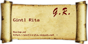 Gintl Rita névjegykártya