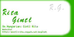 rita gintl business card